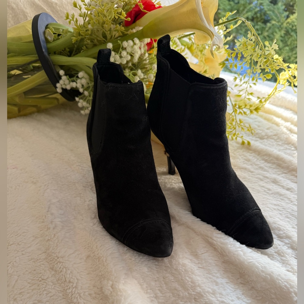 Tory Burch Black Suede Booties - Picture 5 of 11